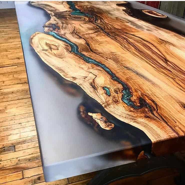 Come fare un tavolo in legno e resina epossidica trasparente effetto fumé  - KEMIEPOX 148 Cristal 